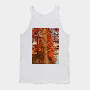 Red Autumn Tree on the lake in Zurich Tank Top